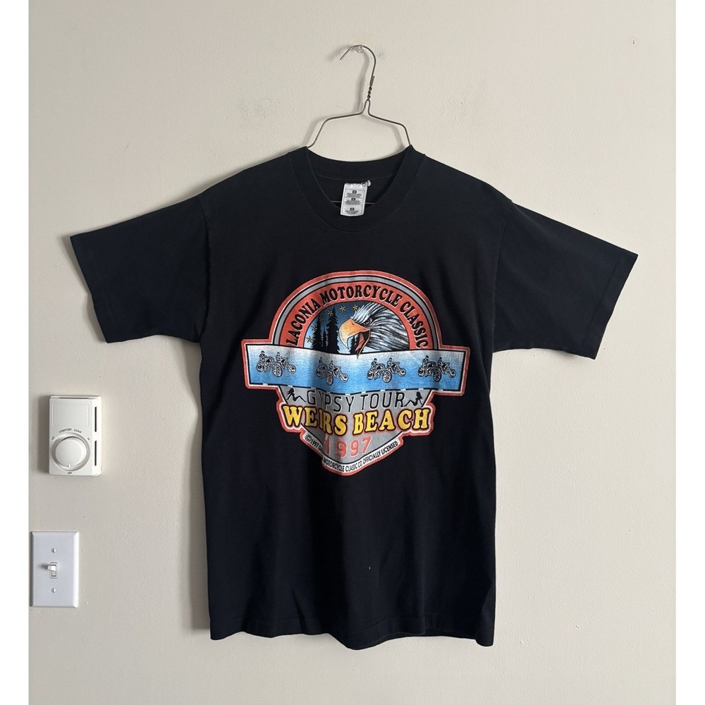 Vintage 90s 1997 Laconia Gypsy‎ Tour T Shirt Motorcycle Harley Davidson Eagle